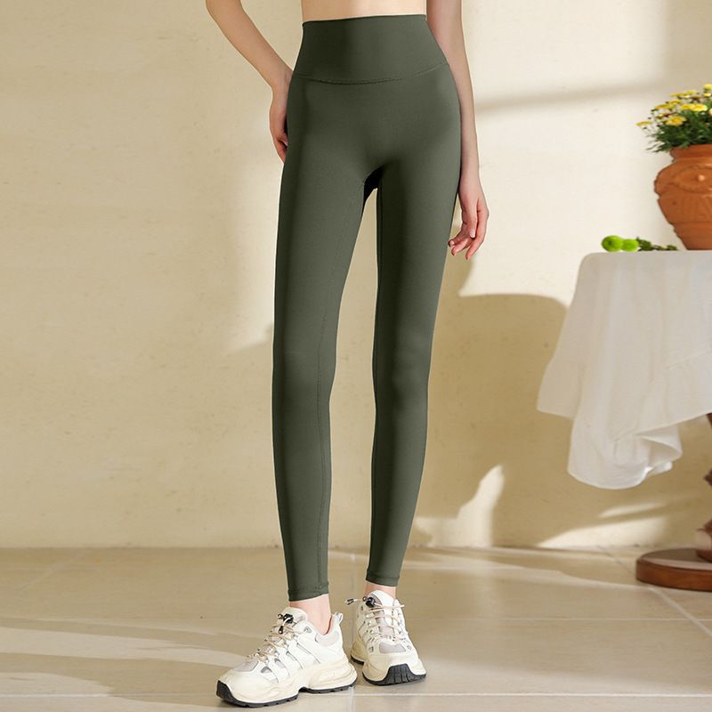 Waist Yoga Pants Women's Nude Feeling No Embarrassment Line Outer Wear Leggings Buttock Lifting Sports Mountain Climbing Fitness Pants Yoga Clothes