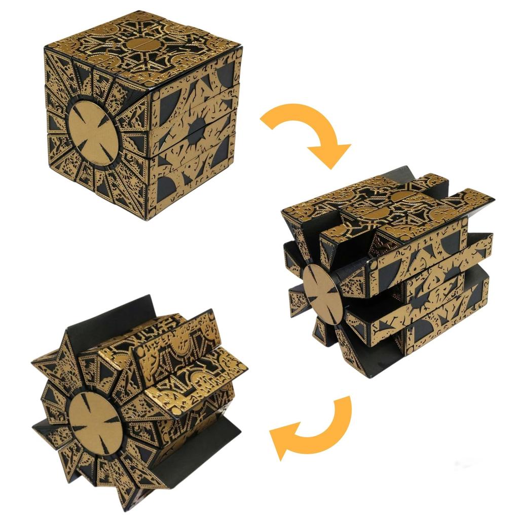 Lunari Puzzle Box Kostka z Wnętrzem 3D Antyczna Kolekcja Podstawa, Kwadratowa, Ekspozycja,