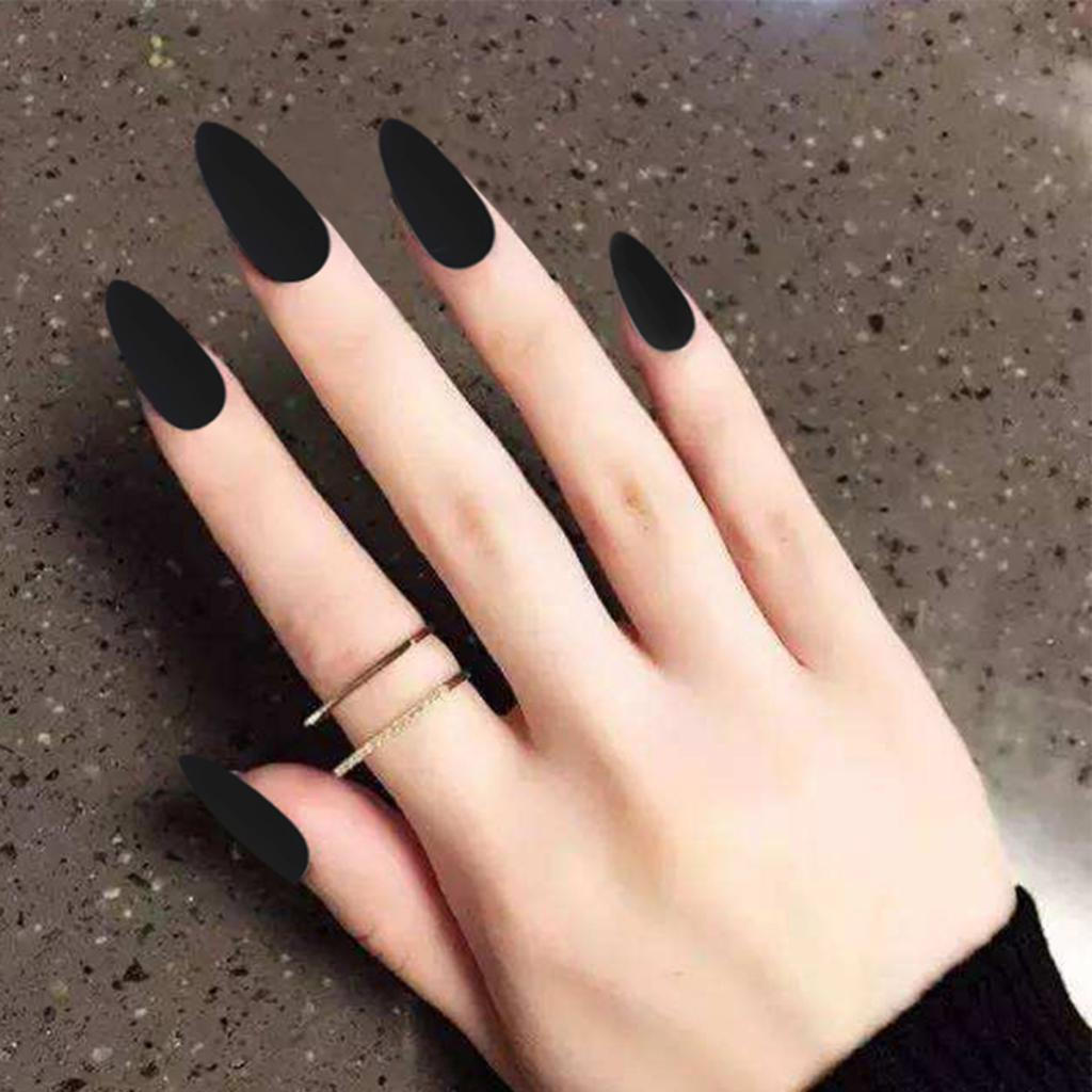 24Pcs Salon Artificial False Nails Tips Cosplay Matte Nail