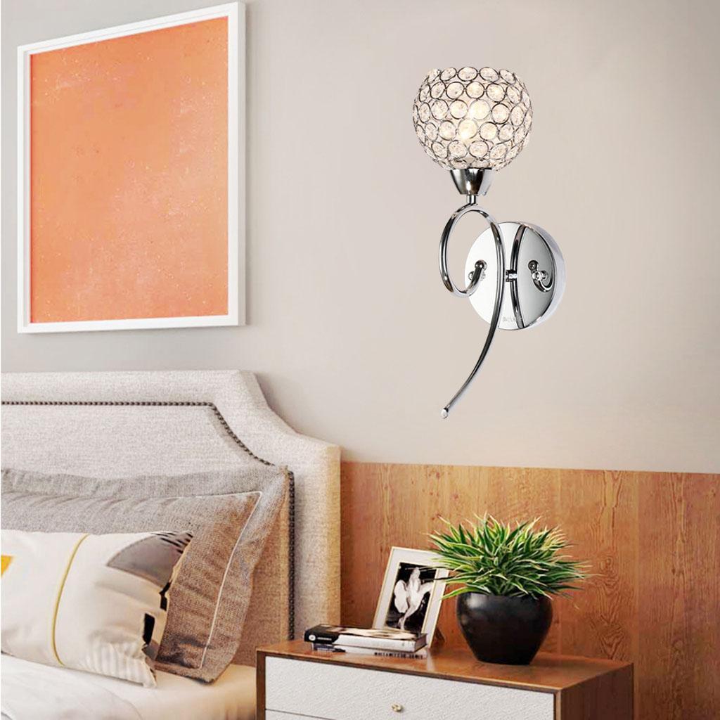 Stylish Crystal Glass Wall Light for Bedside Aisle E27 Lamp Sconce Decor