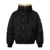 Unisex Winter Hooded Cotton Puffer Jacket With Leopard Faux Fur Trim Oversized Fit Warm Thick Lining Cold Weather