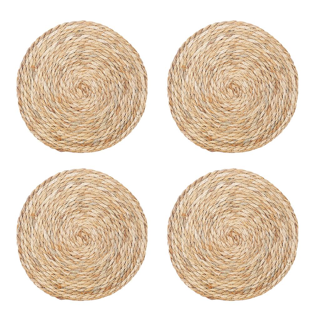 Bohemian Decor Thermal Insulation Mats Thanksgiving Dinner Natural Woven Grass Rustic Table Setting Sustainable Material