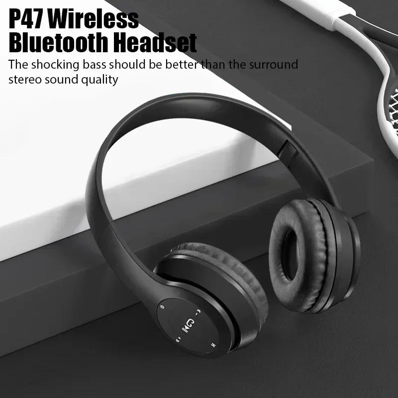 P47 Wireless Bluetooth Headphone With Mic Noise Cancelling Headsets Stereo Sound Earphones Sports Gaming Headphones Supports PC