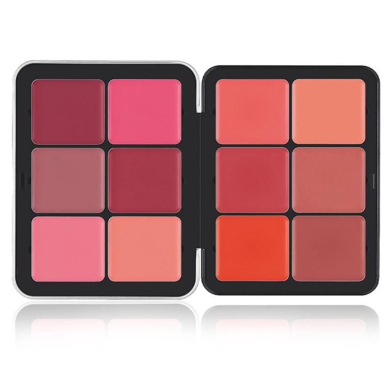 12-Color Blush Iron Box Matte Pearlescent Rouge Makeup Highlight Grooming Plate