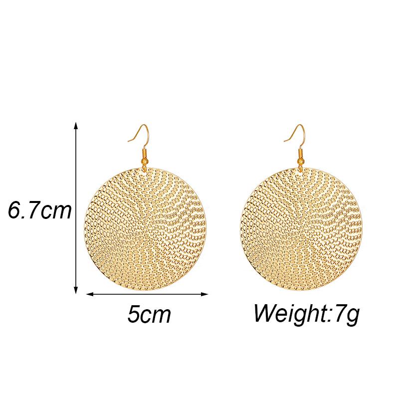

Fashion Exaggerated Gold Color Alloy Earrings for Women Simple Round Flower Ginkgo Leaf Geometric Earring Party Daily Jewelry