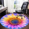 1pc Sunflower Bloom Office Round Area Rug, Indoor Mat Suitable ForOffice, Under Office Chairs Bedroom Living Room Home Decor D016