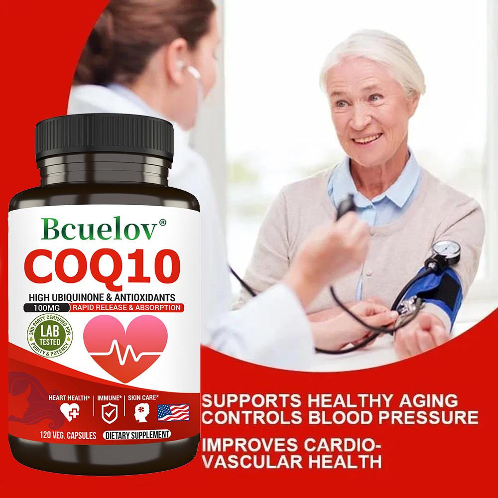 Coenzyme Q10 Ubiquinone 100mg Vegetarian Capsules with Black Pepper Extract, 120 Capsules
