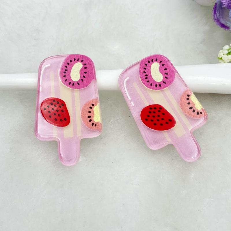 

10Pcs Acrylic Lovely Mixed Fruit Flavored Popsicle Flatback Cabochon Scrapbook Kawaii DIY Embellishments Accessories C82