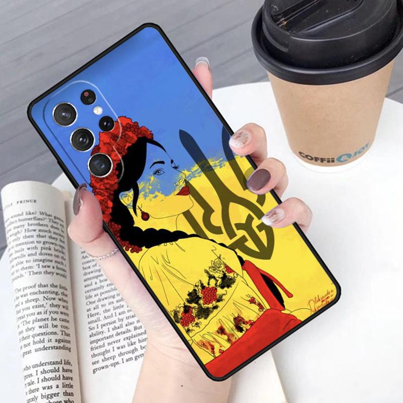Ukraine Ukrainian Girl Phone Case Cover For Samsung Galaxy S24 S25 Ultra S21 S22 Ultra S10E Note 10 Plus Note 20 FE S23