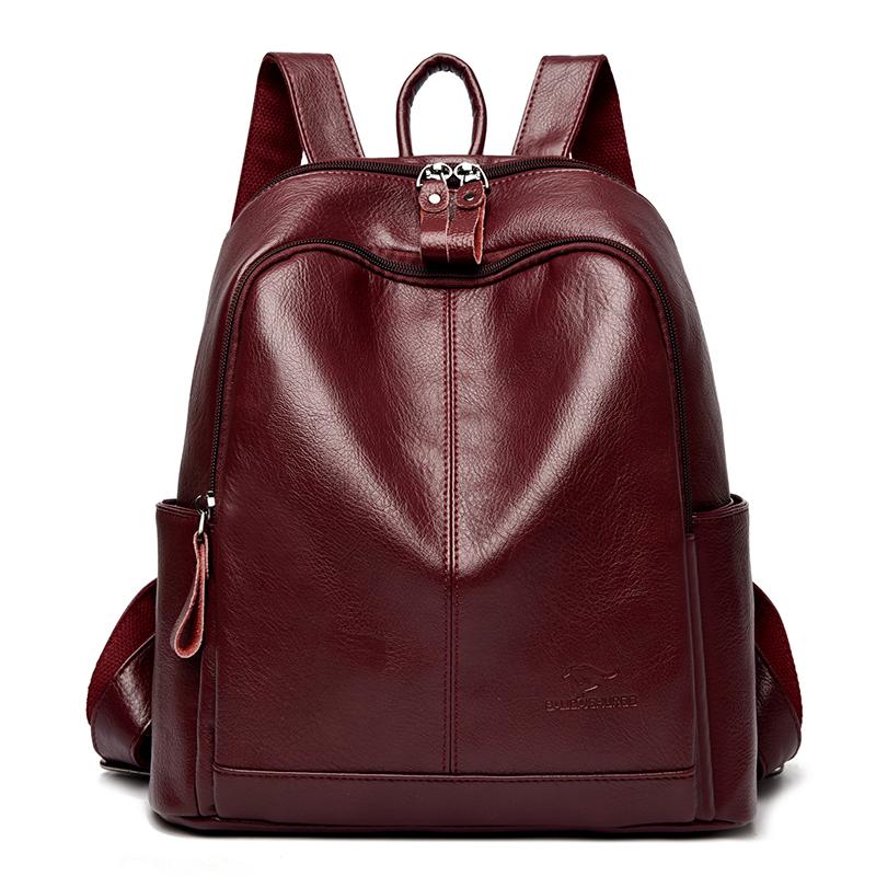Designer Female Back Pack Quality Vintage Leather Backpacks For Women Large Capacity School Bags Travel Bagpack Ladies Sac A Dos