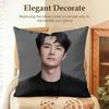 Actor WWang Yibo Cushion Cover Natural Linen Organic Fabric DoubleSided Printing Sofa Home Decor Gift Pillow Case