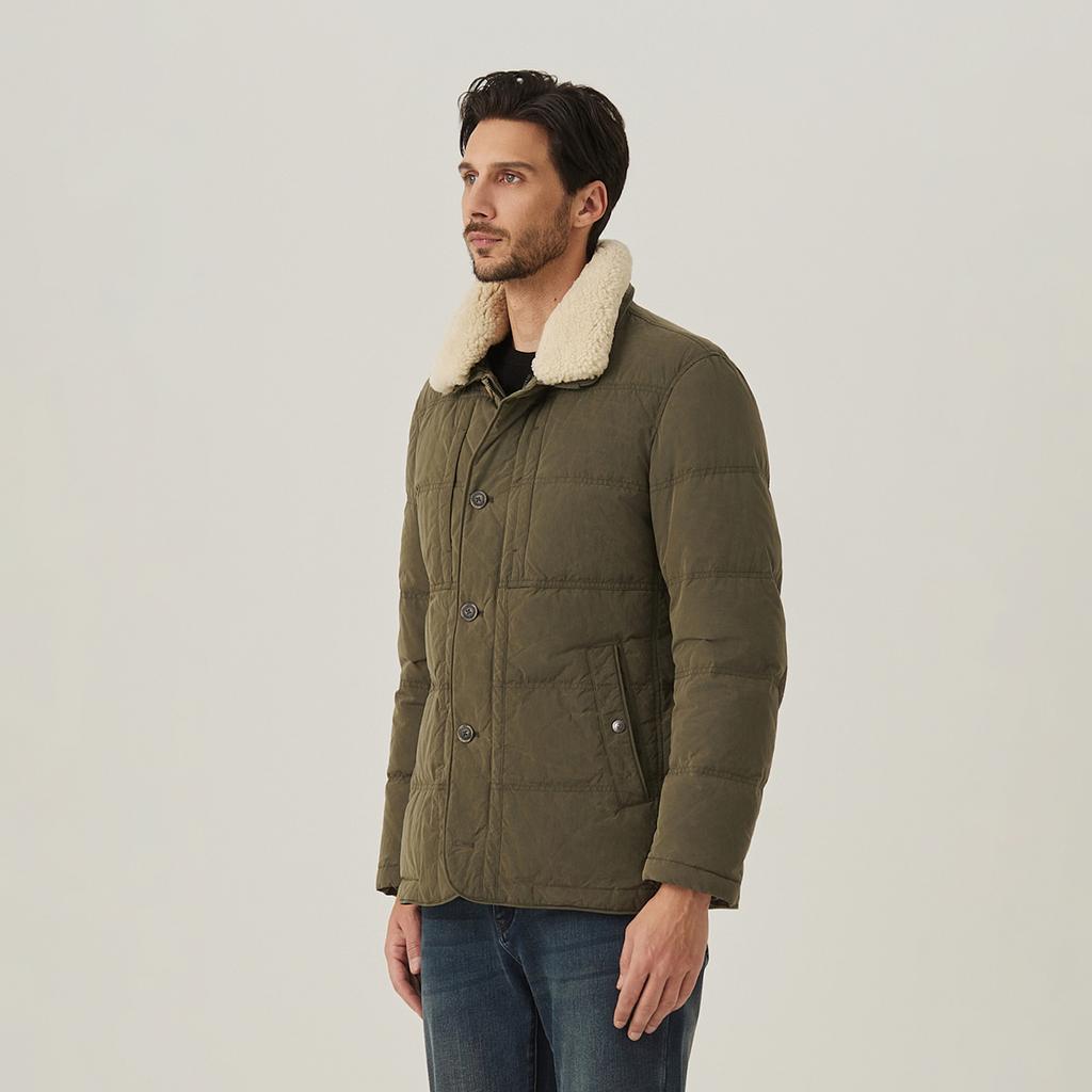 Ferraromilano Outer Quilted Waxed Wool Archive Khaki (Am0Eaj45226)
