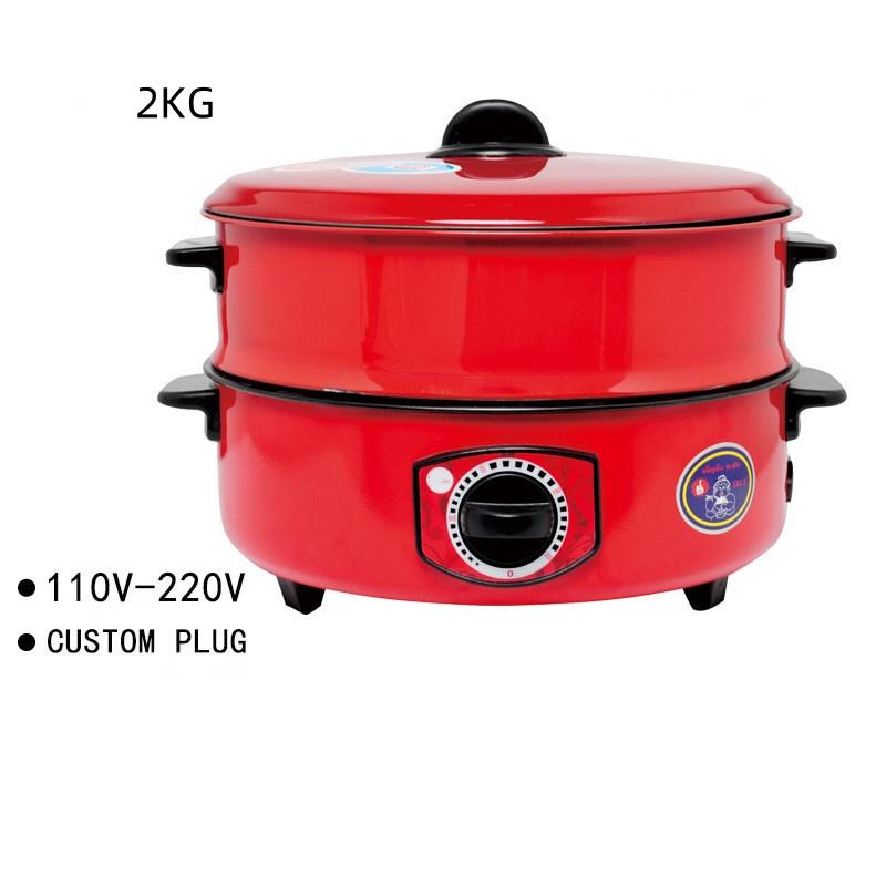 Red Multi Functional Hot Pot Dormitory Portable Electric Boiling Pot Household Large Capacity Cooking Utensil