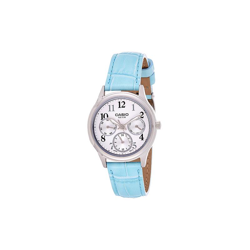 

Casio 50 meters waterproof quartz movement leather strap Japanese and Korean watch 31mm women s watch white dial LTP-E306L-7BVDF білий