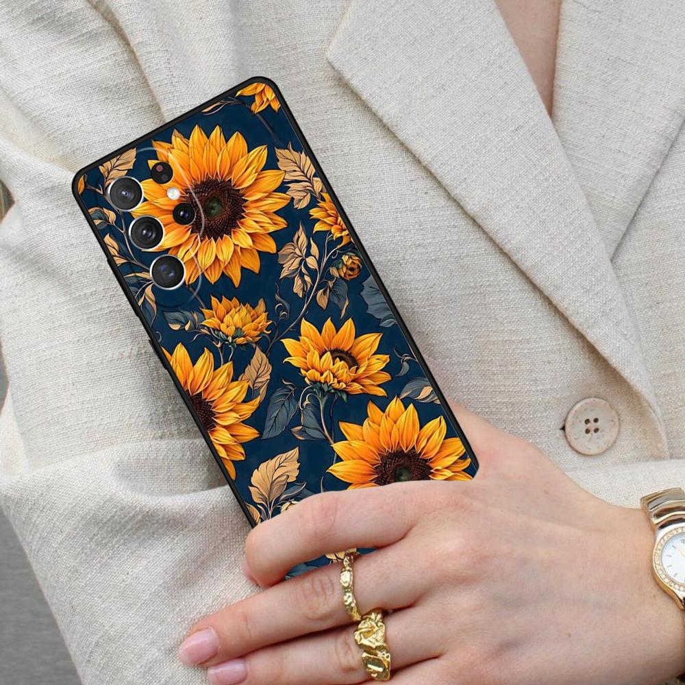 Beauty Yellow Sunflower Cell Phone Case for Samsung Galaxy S26 Ultra S25 S24 S23 S22 S21 S20 Note10 Cover