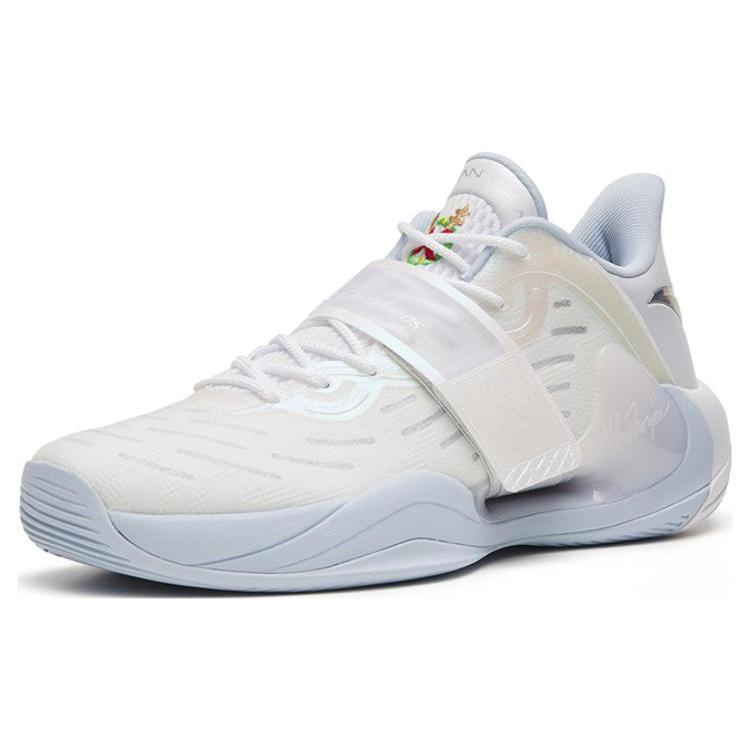 New Anta Water Flower 4 Cushioning Anti Slip And Wear Resistant Low Top Basketball Shoes White 112311109-1
