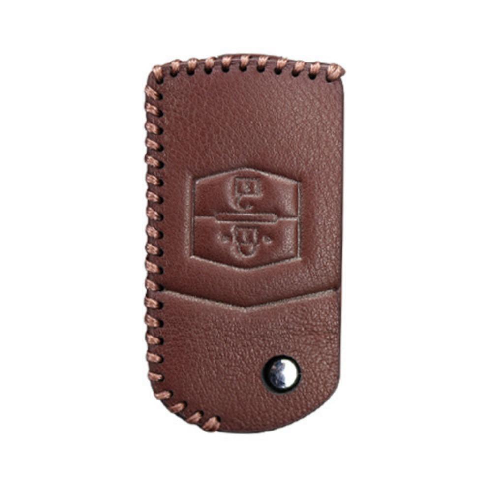 Leather Folding Car Key Fob Shell Cover Case Bag Protection For Mazda 2 Demio 3 5 6 CX7 CX9 RX8 MX5 Flip Remote Holder Protector