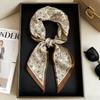 Temperament Long wide hair band, tied bag belt, double-sided silk scarf, retro literary satin streamer ins multi-functional scarf