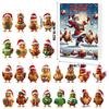 Advent Countdown Calendar Chicken Ornaments 24 Day Of Vacation Advent Calendar Pendant Christmas Tree Cartoon Chicken Decoration