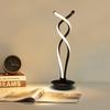 Bymaocar Modern Black Bedroom LED Spiral Table Lamp Bedside Desk Home Decoration Curved Light 6000K-6500K Low Energy Consumption