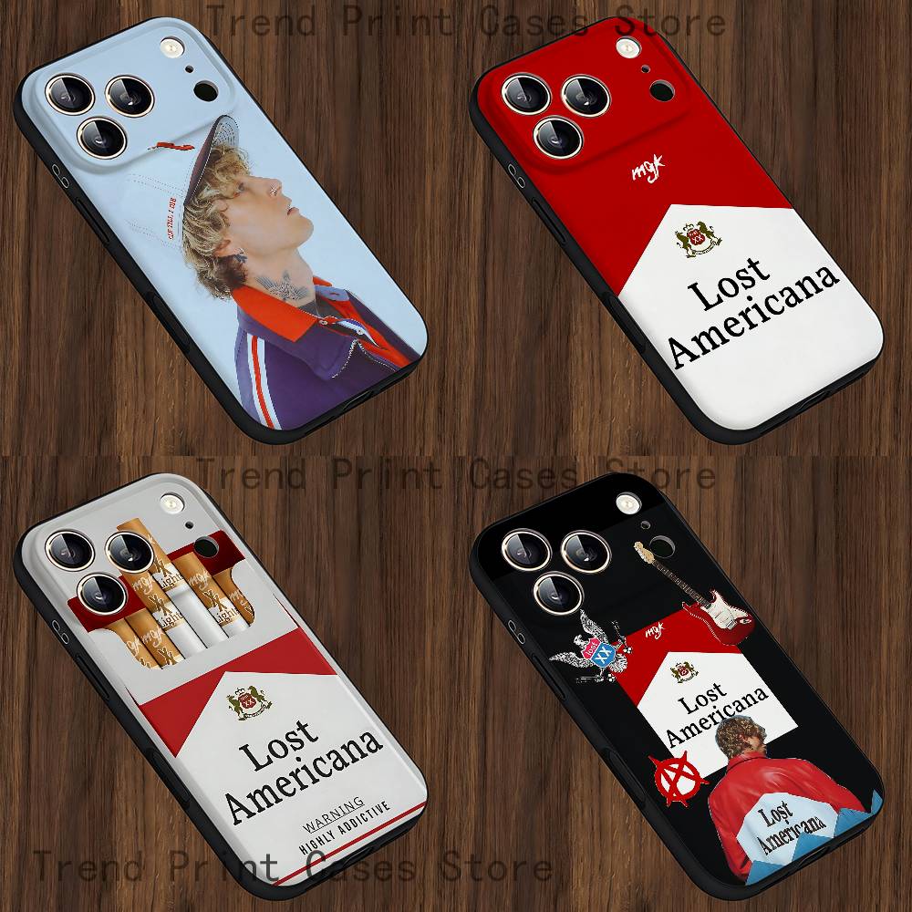 M-MGK Lost Americana LA Phone Case For iPhone 14,16,12,13,15,11,17,Pro,Max,Plus,E,Air,Mini Soft Cover