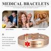 Nameinhea Custom Medical Alert Bracelets for Women Free Engraved Adjustable Stainless Steel Waterproof Emergency Medical ID Bracelets Allergy