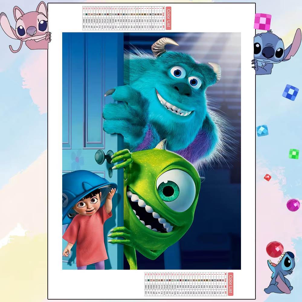 Disney 5D DIY Diamond Painting Monsters Inc DIY Drill Embroidery Cartoon Art Home Decoration Rhinestone Pictures