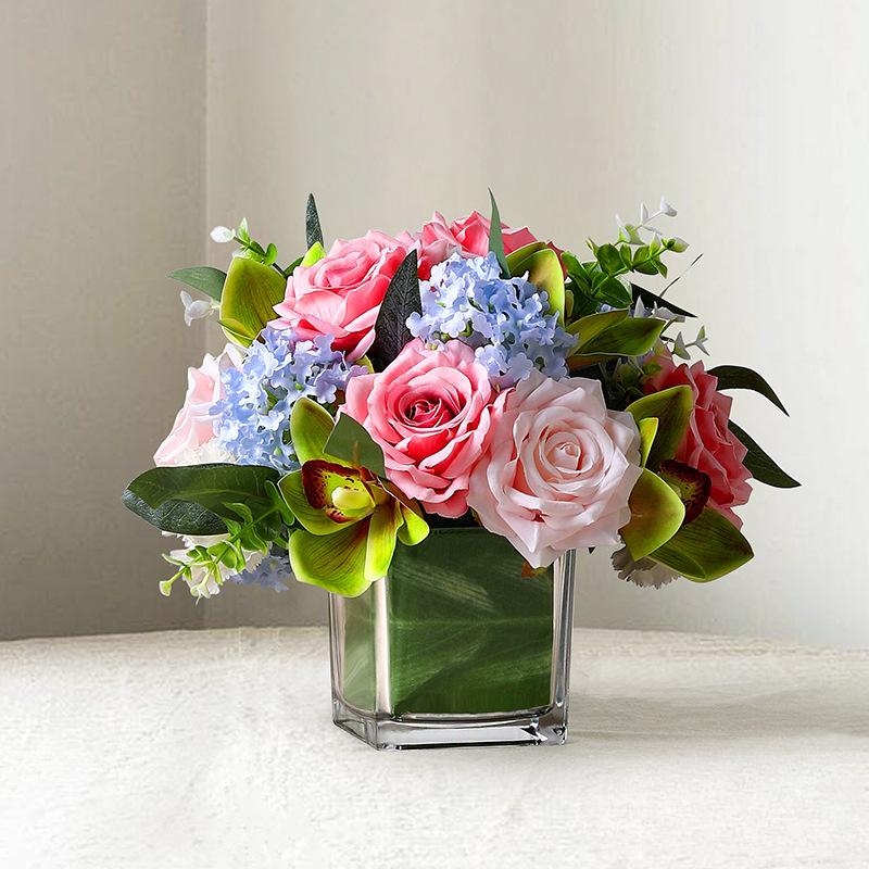 

Имитация цветка для украшения гостиной, украшения для бизнес-конференц-зала, искусственный цветочный букет, украшение для обеденного стола в горшке, Ins Light Luxury gift of flowers