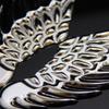 XSAJU Car Sticker Wing Feather Emblem Car Motorcycle Cool Dress Up Exterior Sticker 3D Double Sided Tape (Silver)