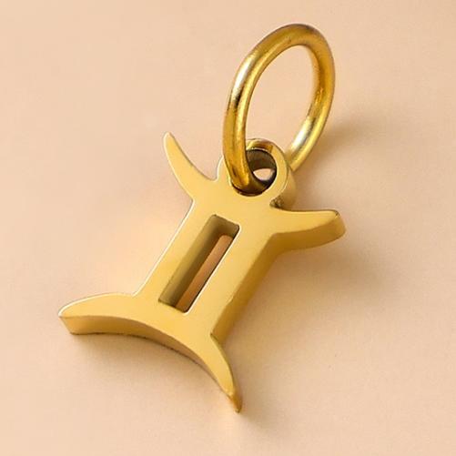 SUNIBI Stainless Steel Star Zodiac Sign 12 Constellation Pendant Accessories for Necklace Women Man Jewelry Gifts