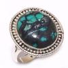 Natural Tibetan Turquoise Gemstone 925 Solid Sterling Silver Ring Size 8.5 G5u84