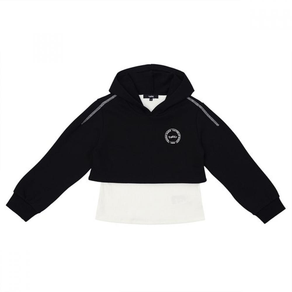 Tiffany Black Layered Hood Tee  T54kat030 blacks/S(135)