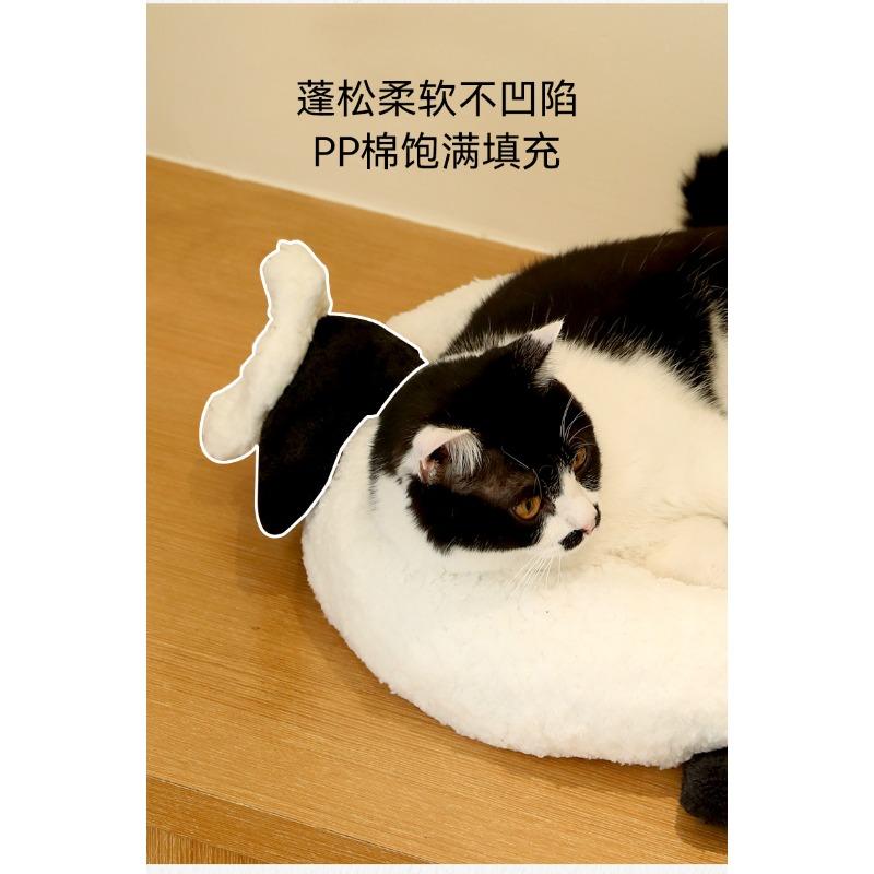 Sheep-Fleece Open Cat Dog Bed Winter Warm Non-Slip Bottom 60 cm Washable 4-Season Universal Puppy Kitten Sofa Pad