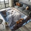 Crystal Velvet Owl Printed Area Rug for Bedroom, Living Room, Home Decor, Non-Slip Carpet Mat for Bedside