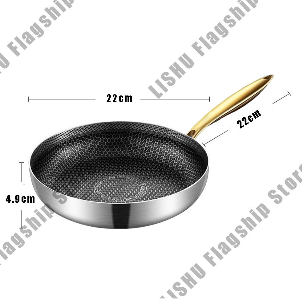 

Сковорода-вок из нержавеющей стали 316 Сковорода с антипригарным покрытием Домашняя сковорода для стейков Газовая плита Кастрюля для приготовления пищи Индукционная кастрюля Кухонная посуда