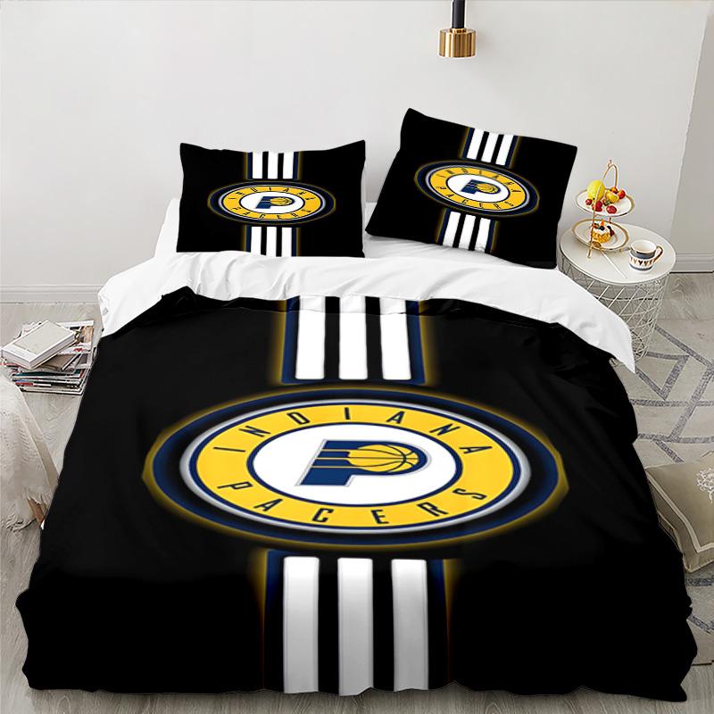 Pacers Basketball Team Bedding Set 3pcs, High Quality Bedding Set Including 1pc Duvet Cover And 2pcs Pillowcases for Bedroom, Dormitory Gift