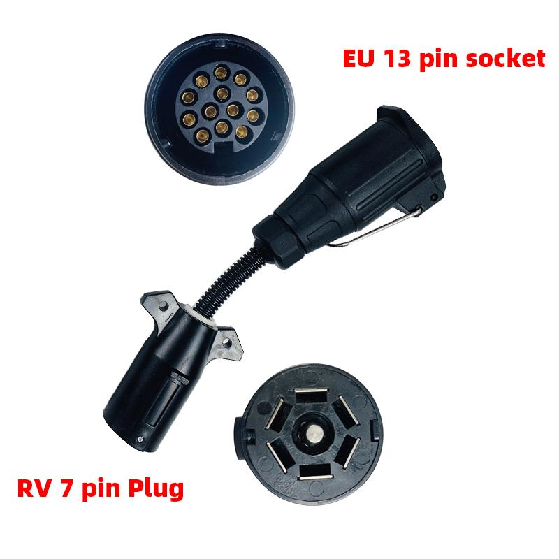 EgoTrailer trailer plug adapter 13 pin trailer socket to 7 pin RV blade plug connector plug trailer boat truck trailer parts RV7-EU13
