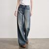 ChuYu Women's Light Blue Faded Wide-Leg Jeans