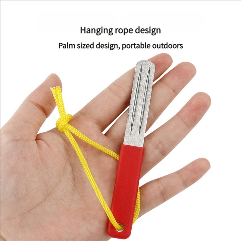 2Pcs Fish Hook Sharpener Grinding Stone Portable Hook Grinding Tool Double Sided Fishing Hook Sharpening File