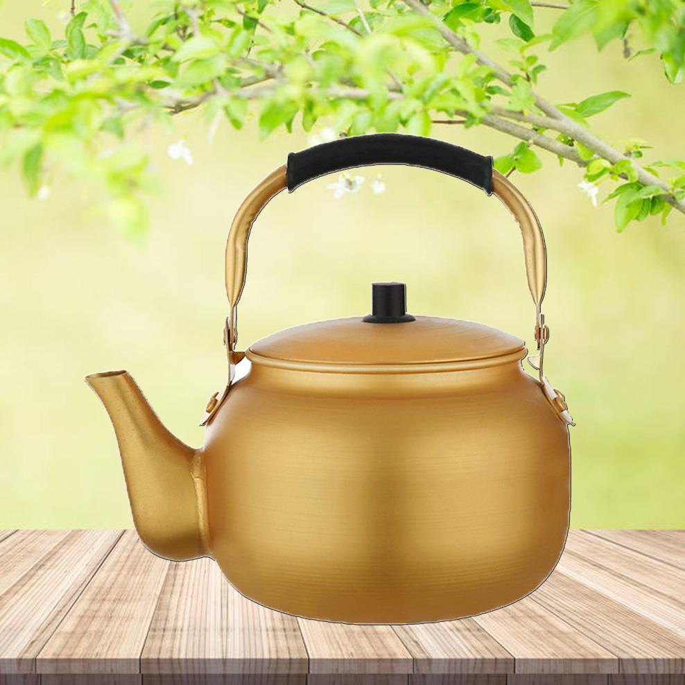 

Korean style yellow aluminum kettle, Warm wine pot for home, Large capacity teakettle, Gas boiling water pot for kitchen, 3L/4L 3L
