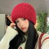 Winter versatile warm ear protection wool knitted pile hat children big head circumference show face small pullover wool hat