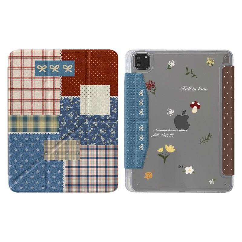 Cartoon Bear Tri-Fold IPad Case With Pen Slot 10th Gen Air 8 7 6 5 Y-Clasp Smart Cover