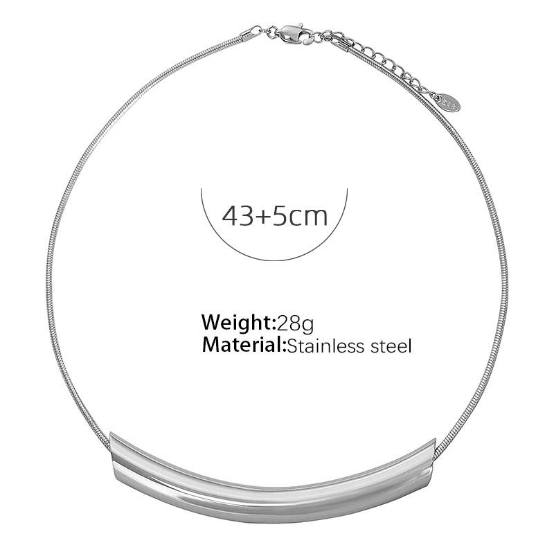 OL стиль, титановая сталь, изогнутая трубка, ожерелье, другой минималистичный дизайн, змеиная кость, цепочка, титановая сталь, 18 карат, позолоченное, индивидуальность