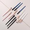 3-Piece Ultra-Thin Eye Makeup Brush Set: Blade Liner, Under-eye Shadow, and Slanted Eyebrow Brushes