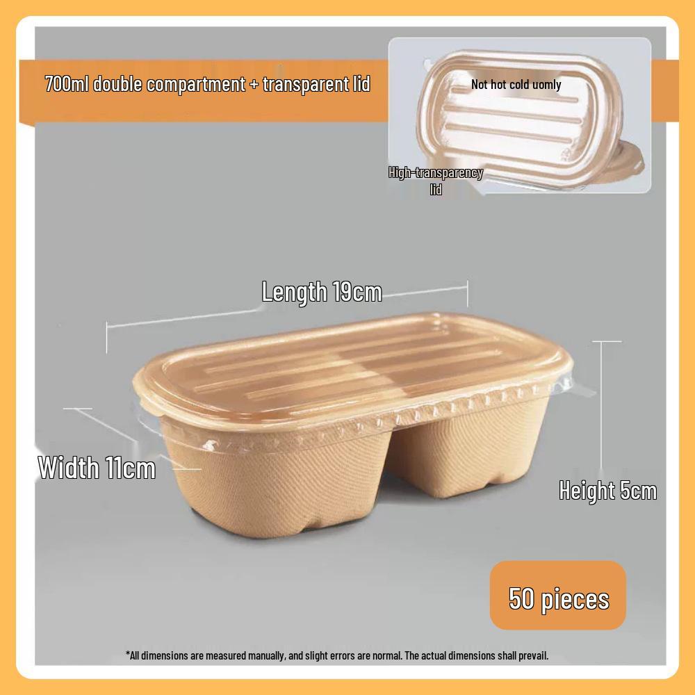 Eco-friendly Biodegradable Disposable Pulp Meal Box for Takeaway Salads and Light Meals
