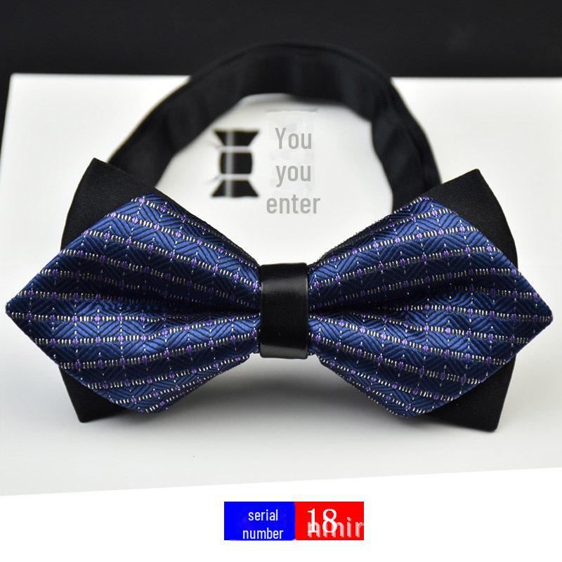 Корейский мужской полиэстеровый шелковый двухслойный свадебный галстук-бабочка с цветочным узором