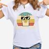 Summer Unisex Vintage Top Funny Llama Graphic Printed T-shirt Fashion Creative Design T Shirt Female Casual Crew Neck Loose Y2K