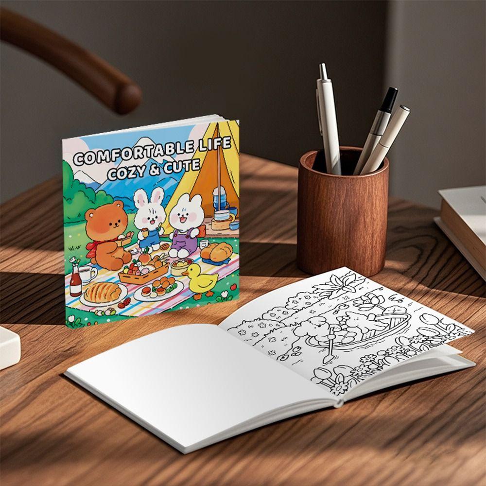 Stress Relief Graffiti Painting Book Cartoon Paperback Montessori Drawing Toy  for Adults And Teens