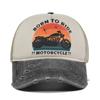 Fashion Motorcycle Baseball Caps for Men Women Retro Printed Caps Cotton Sponge Truck Caps Men's Washed Old Sun Hat Casquette