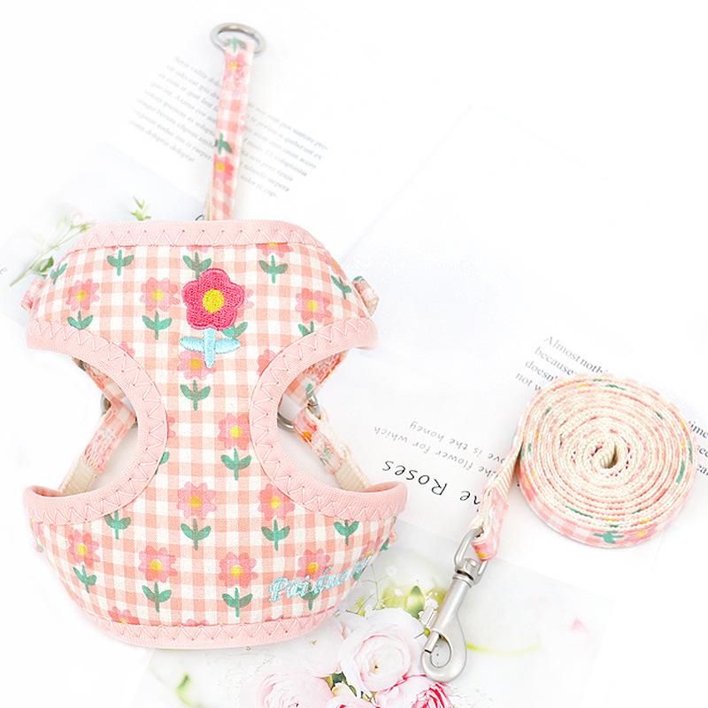 Pet Supplies Cat Dog Traction Rope Small Dog Vest Chest Strap Set